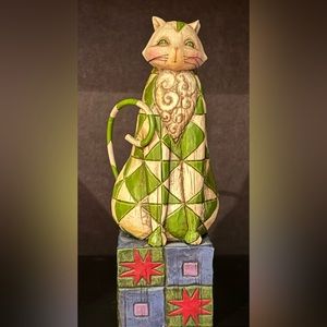 Jim Shore/Enesco “Felicity” Green/Star Cat Figurine